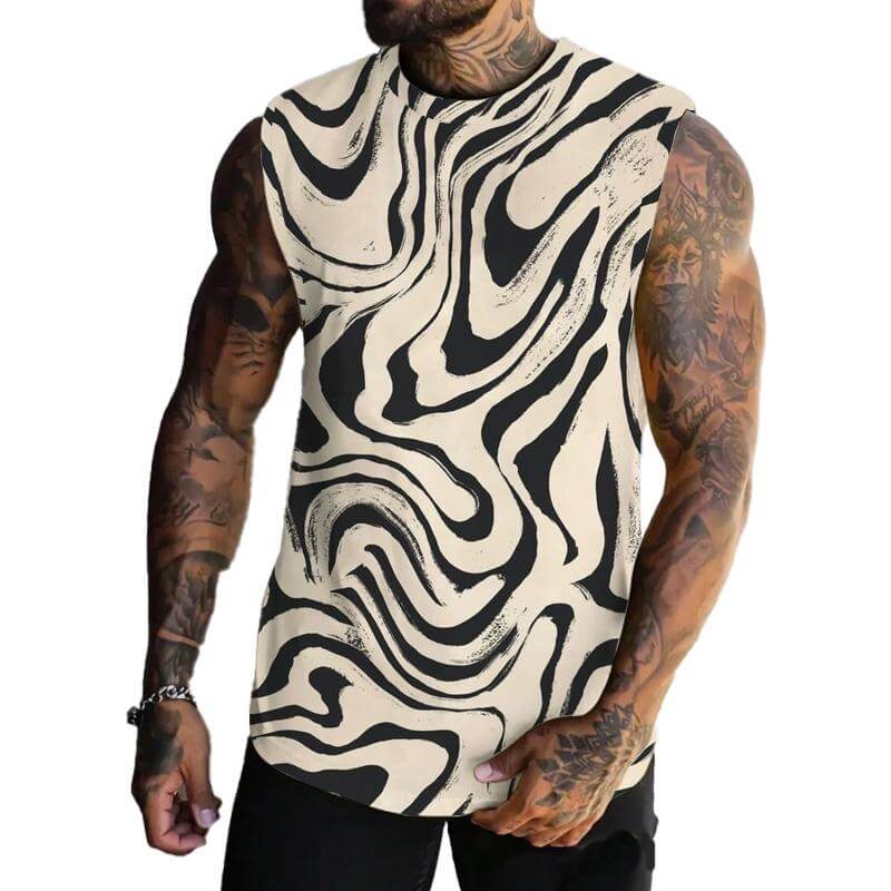 MEN'S BASIC PRINTED ROUND NECK VEST 23087188YM-DESTINY
