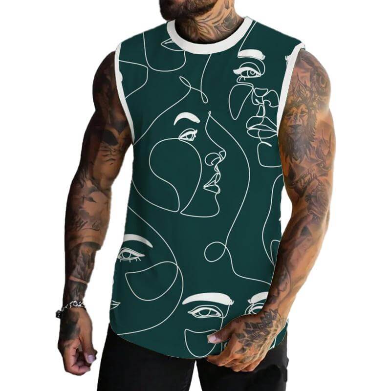 MEN'S BASIC PRINTED ROUND NECK VEST 80717360YM-DESTINY