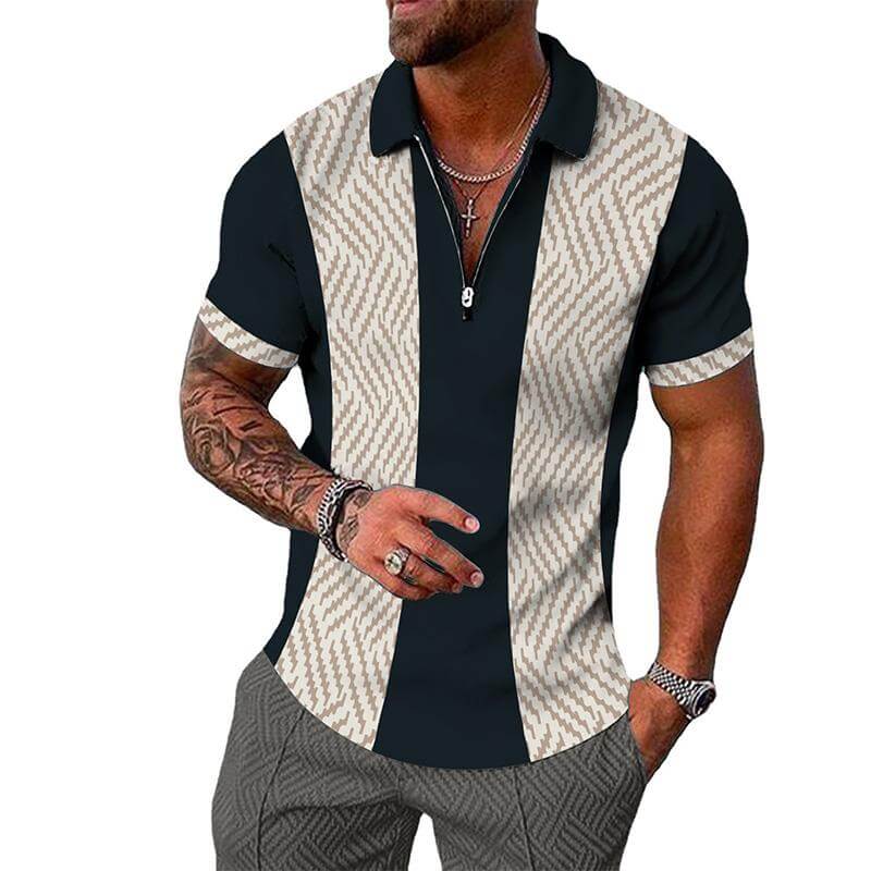 Men's Lapel Short Sleeve POLO Shirt 21433776Z-DESTINY