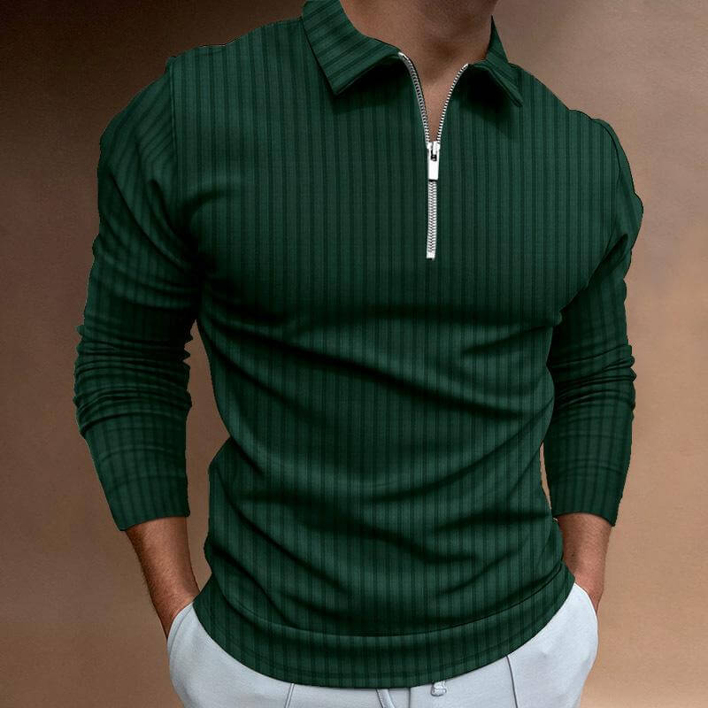 Men's Long Sleeve Striped Polo Shirt 29606050L-DESTINY