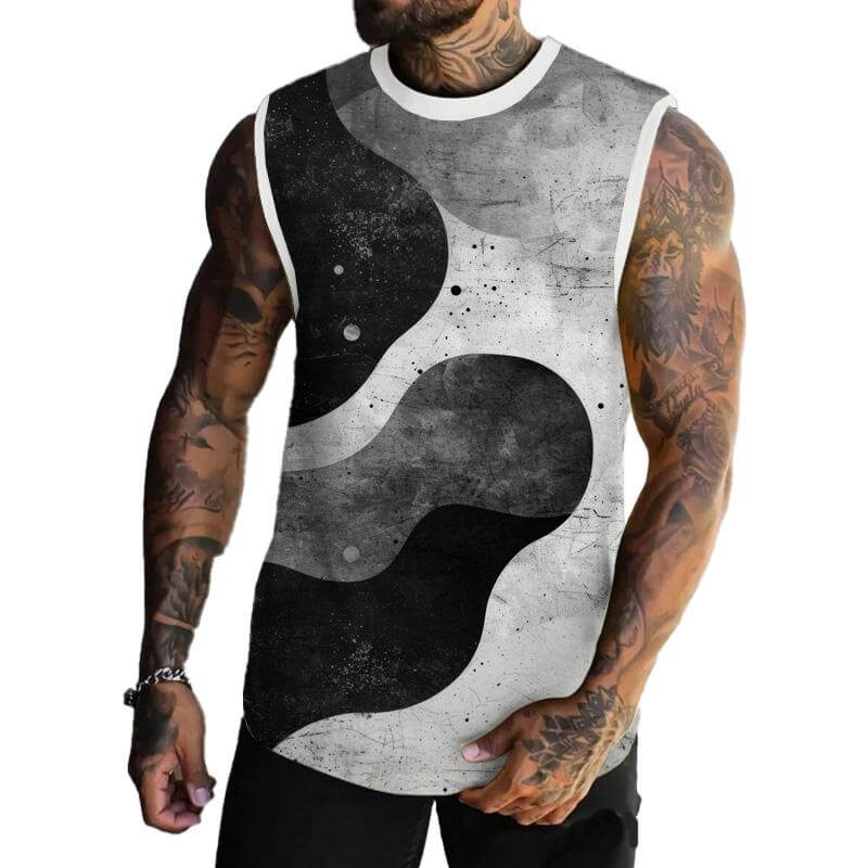 MEN'S BASIC PRINTED ROUND NECK VEST 06718633YM-DESTINY
