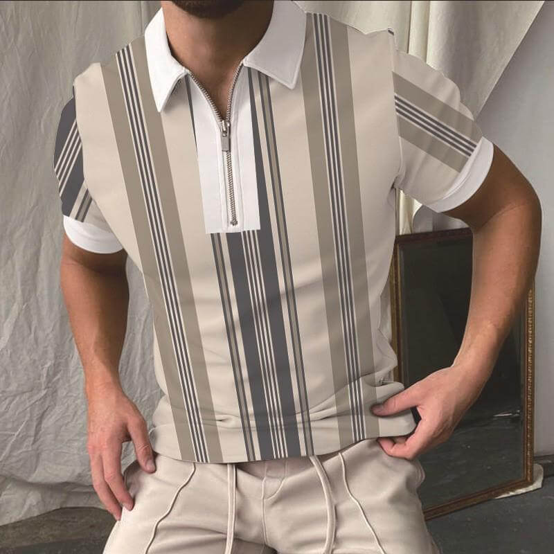 Men's Color Block Short Sleeve Polo Shirt 79501656YM-DESTINY