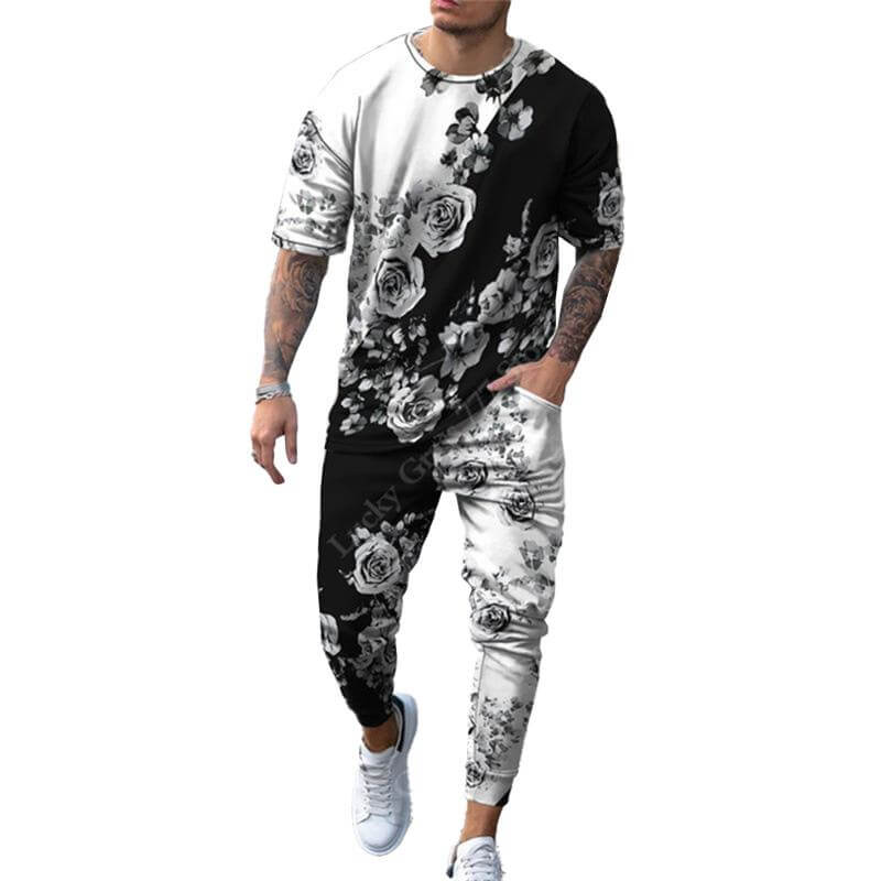 MEN'S FASHION SHORT SLEEVE SUIT 33236047YM-DESTINY