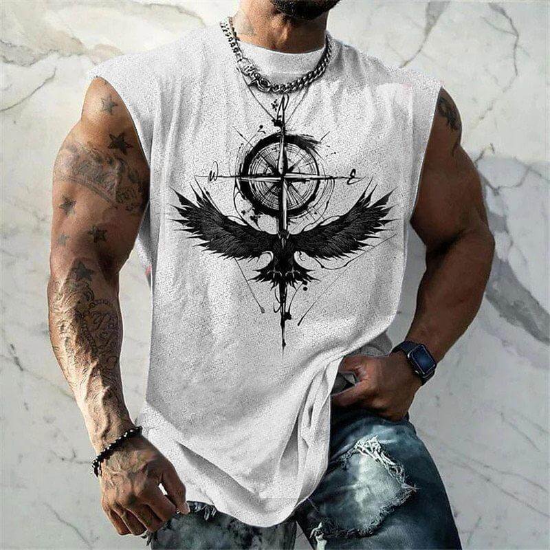Men's 3D Printed Crew Neck Tank Top 76274222YY-DESTINY
