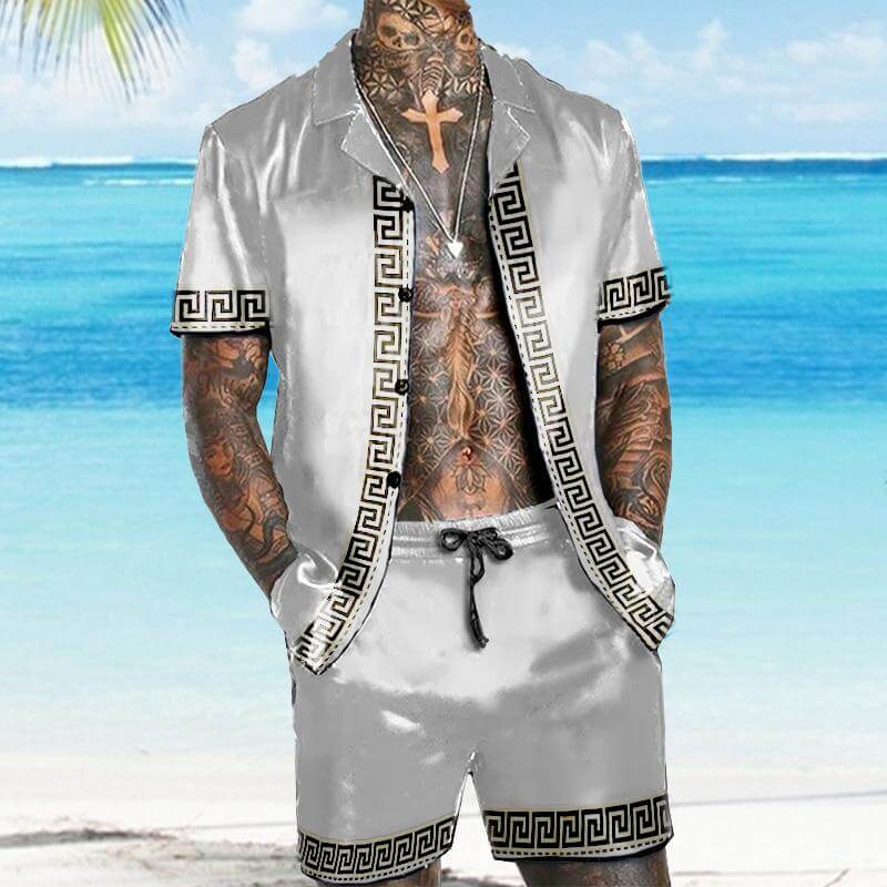 MEN'S SHORT SLEEVE SHIRT BEACH SUIT 47424683YM-DESTINY