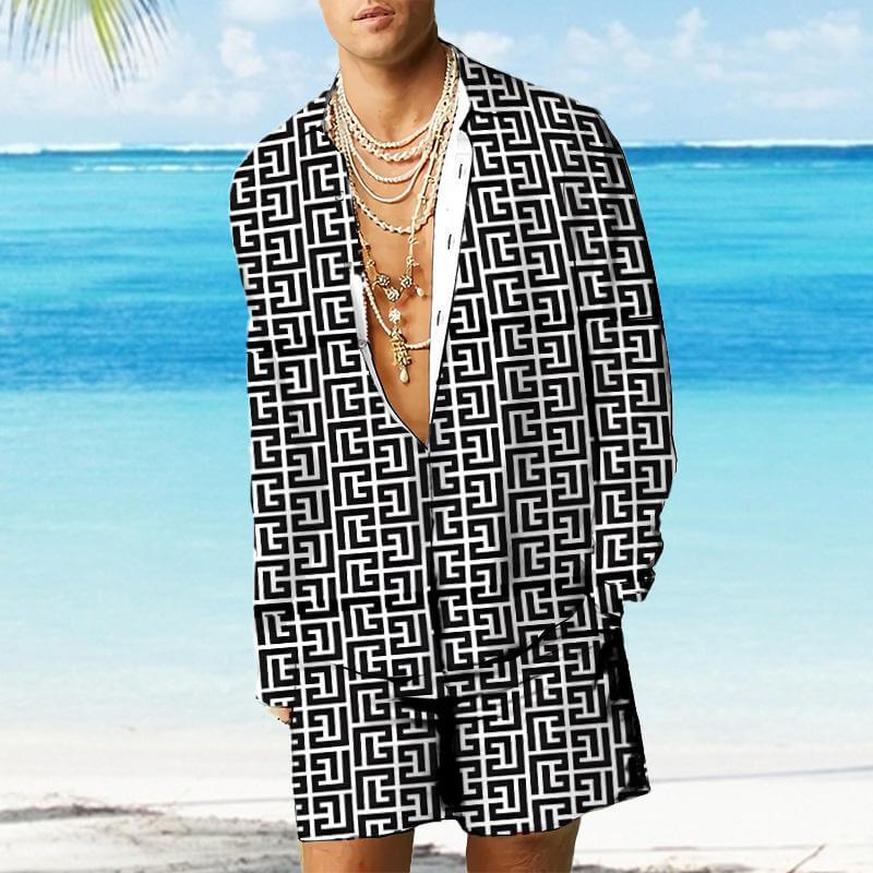 MEN'S CASUAL PRINTED SHIRT SUIT 55971194YM-DESTINY