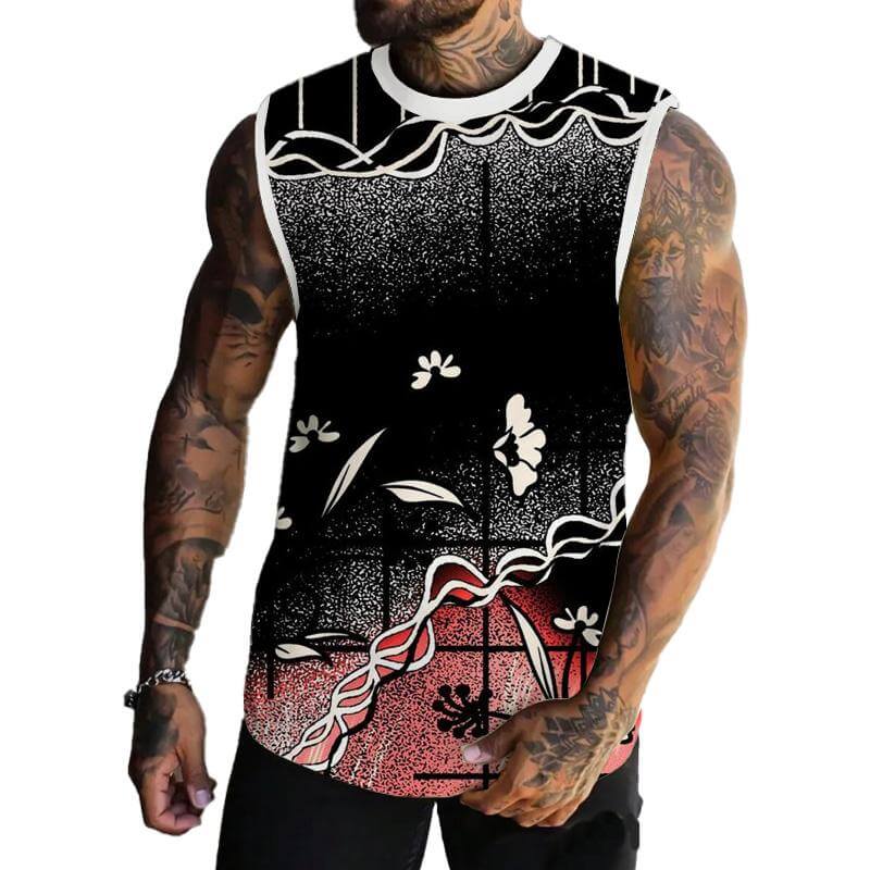 MEN'S BASIC PRINTED ROUND NECK VEST 04151254YM-DESTINY