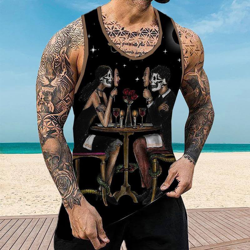 Men's Casual Printed Muscle Fit Tank 67072200YY-DESTINY