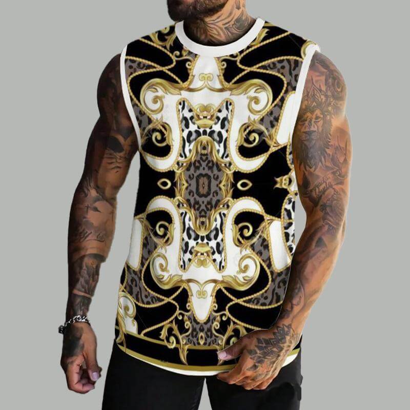 MEN'S BASIC PRINTED ROUND NECK VEST 29012251YM-DESTINY