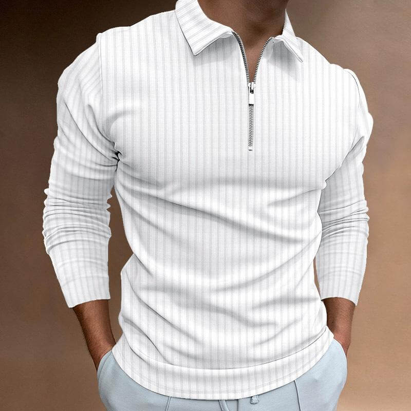 Men's Long Sleeve Striped Polo Shirt 29606050L-DESTINY