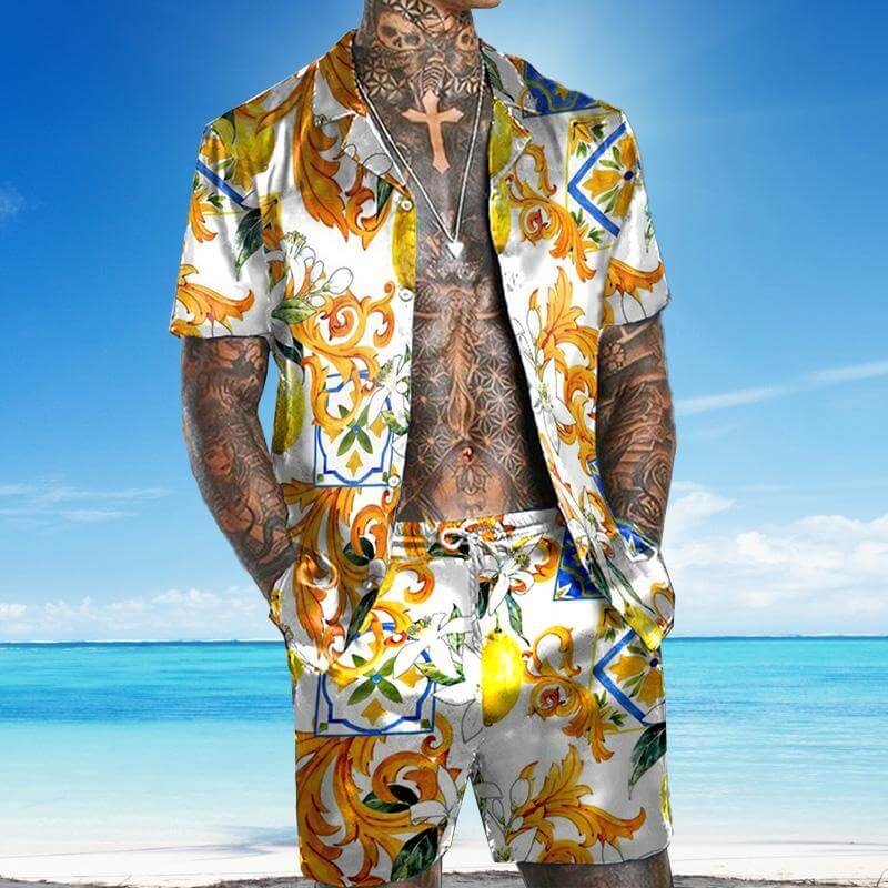 Men's Short Sleeve Shirt Beach Suit 05480525YM-DESTINY