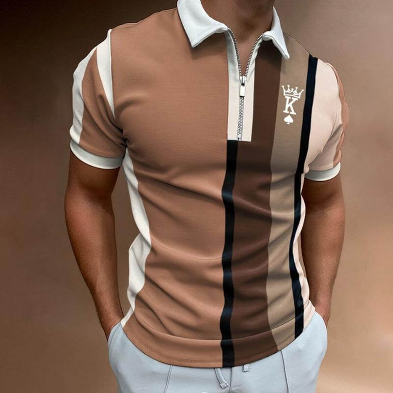 Men's Lapel Short Sleeve Casual POLO Shirt 29198713YM-DESTINY