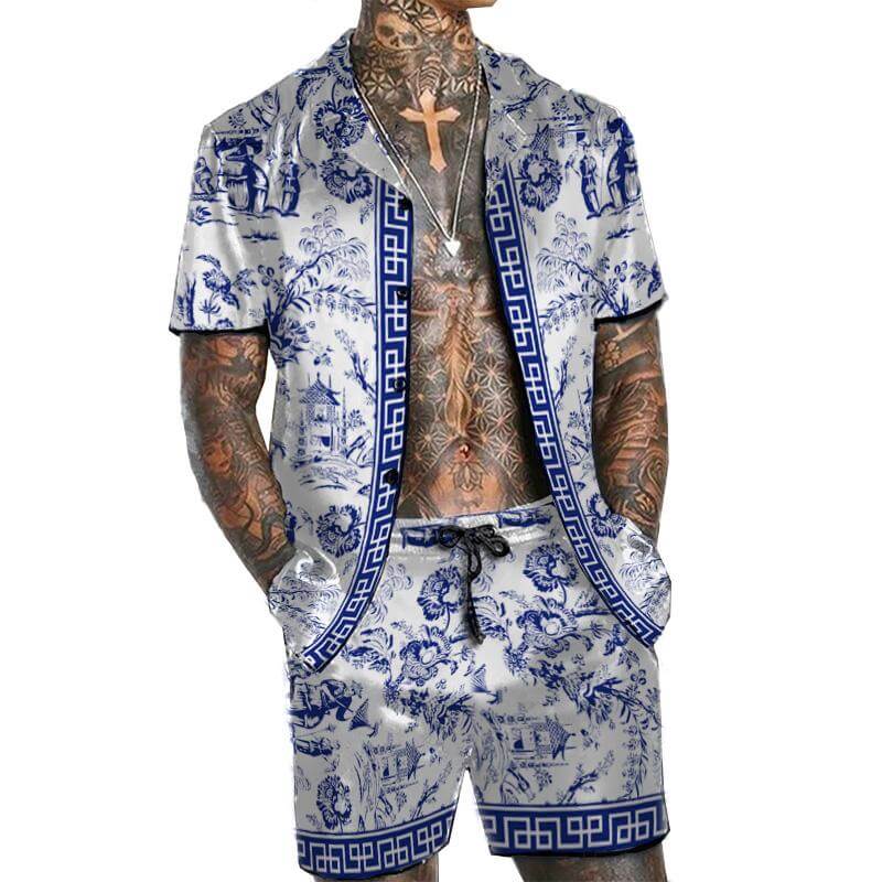 MEN'S SHORT SLEEVE SHIRT BEACH SUIT 34209656YM-DESTINY
