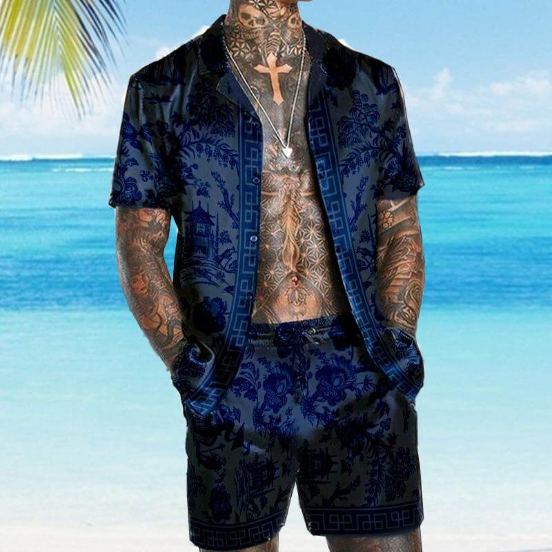 MEN'S SHORT SLEEVE SHIRT BEACH SUIT 16340760YM-DESTINY