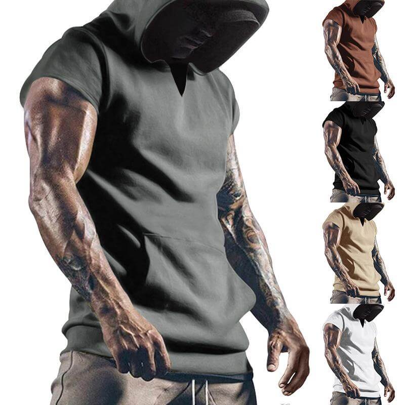 Men's Loose Casual Hoodie Sports Short Sleeve T-Shirt 01323485YM-DESTINY