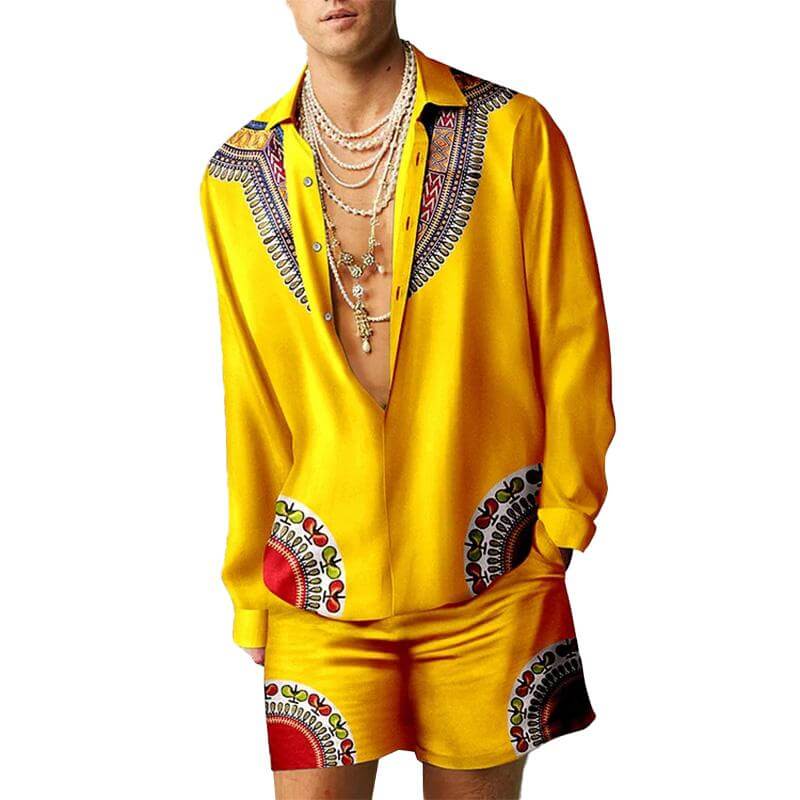 MEN'S SHIRT SHORTS SUIT 57892128YM-DESTINY