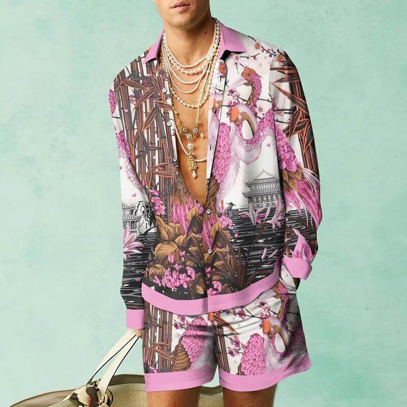 MEN'S SHIRT SHORTS SUIT 60806429YM-DESTINY