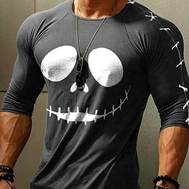 Men's Smiley Print Long Sleeve T-Shirt 75919422L-DESTINY