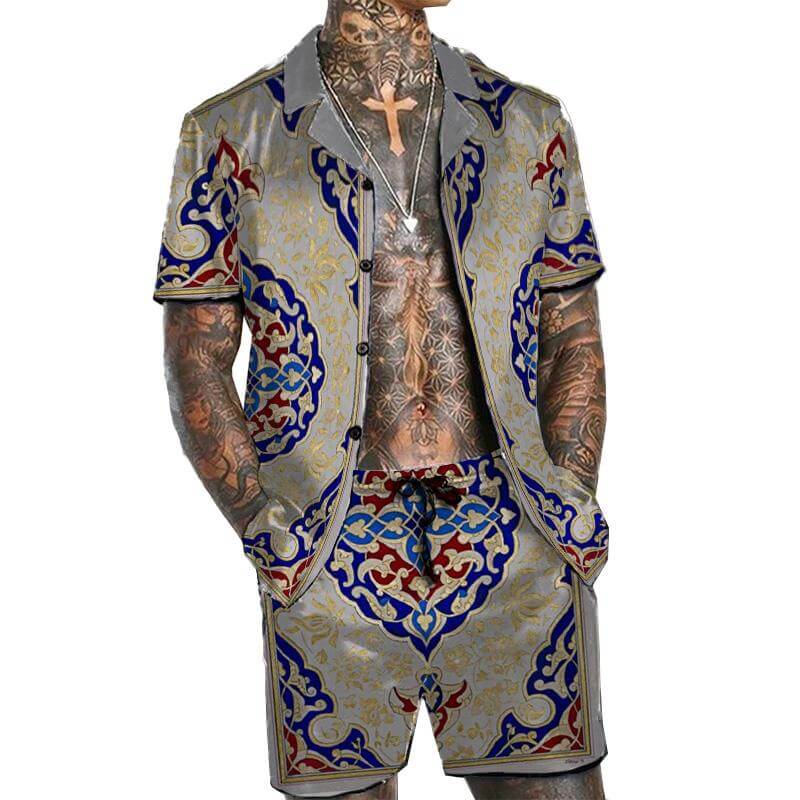 MEN'S VINTAGE HAWAIIAN SHORT SLEEVE SHIRT SET 32191244YM-DESTINY