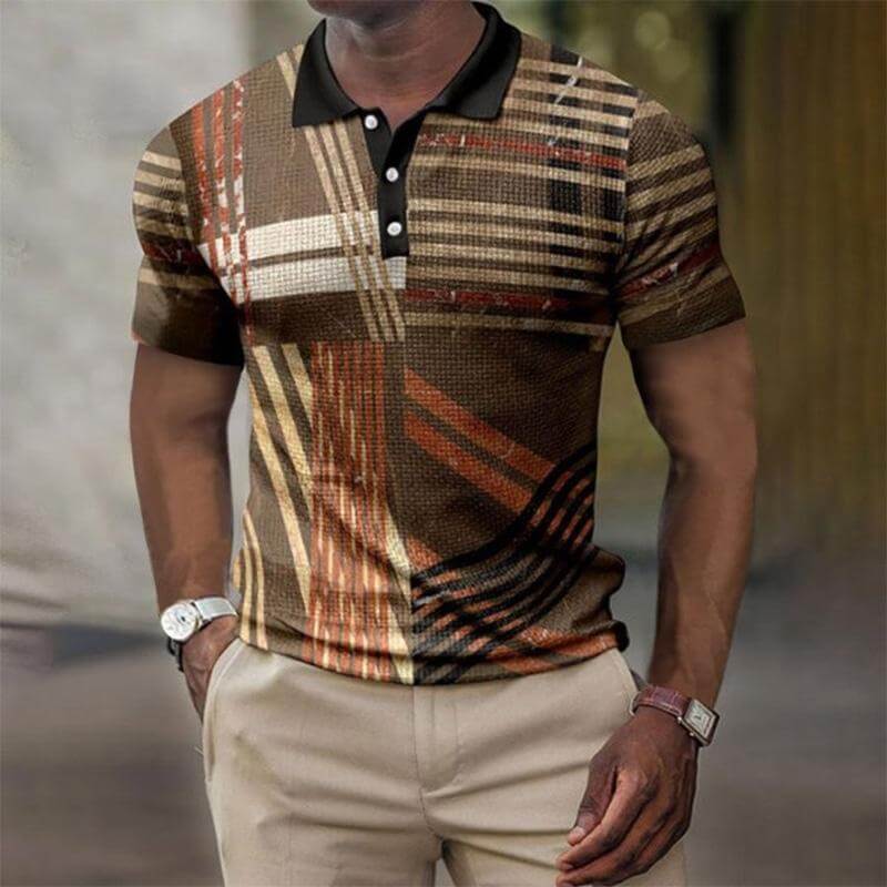 Men's Casual Short Sleeve Polo Shirt 58032178YM-DESTINY