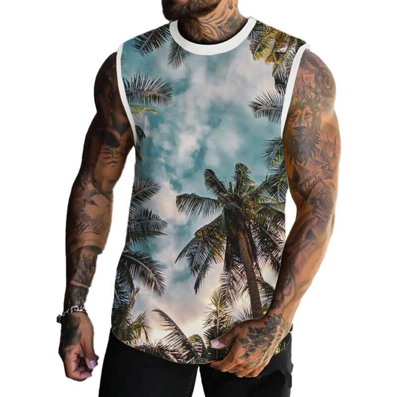 MEN'S BASIC PRINTED ROUND NECK VEST 94009881YM-DESTINY