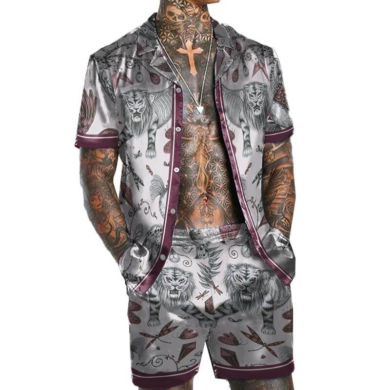 MEN'S SHORT SLEEVE SHIRT BEACH SUIT 28077695YM-DESTINY