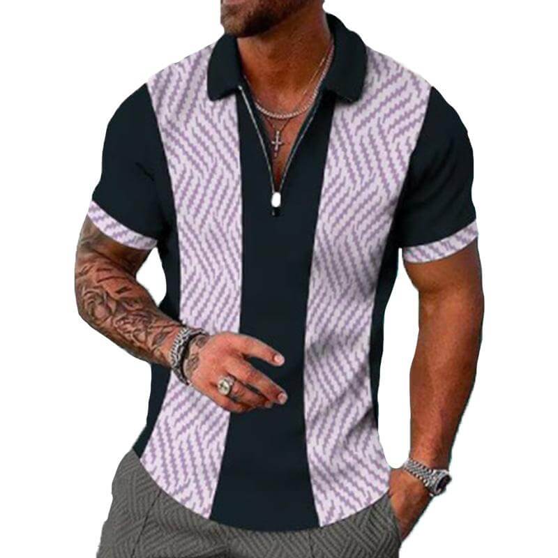 Men's Lapel Short Sleeve POLO Shirt 21433776Z-DESTINY
