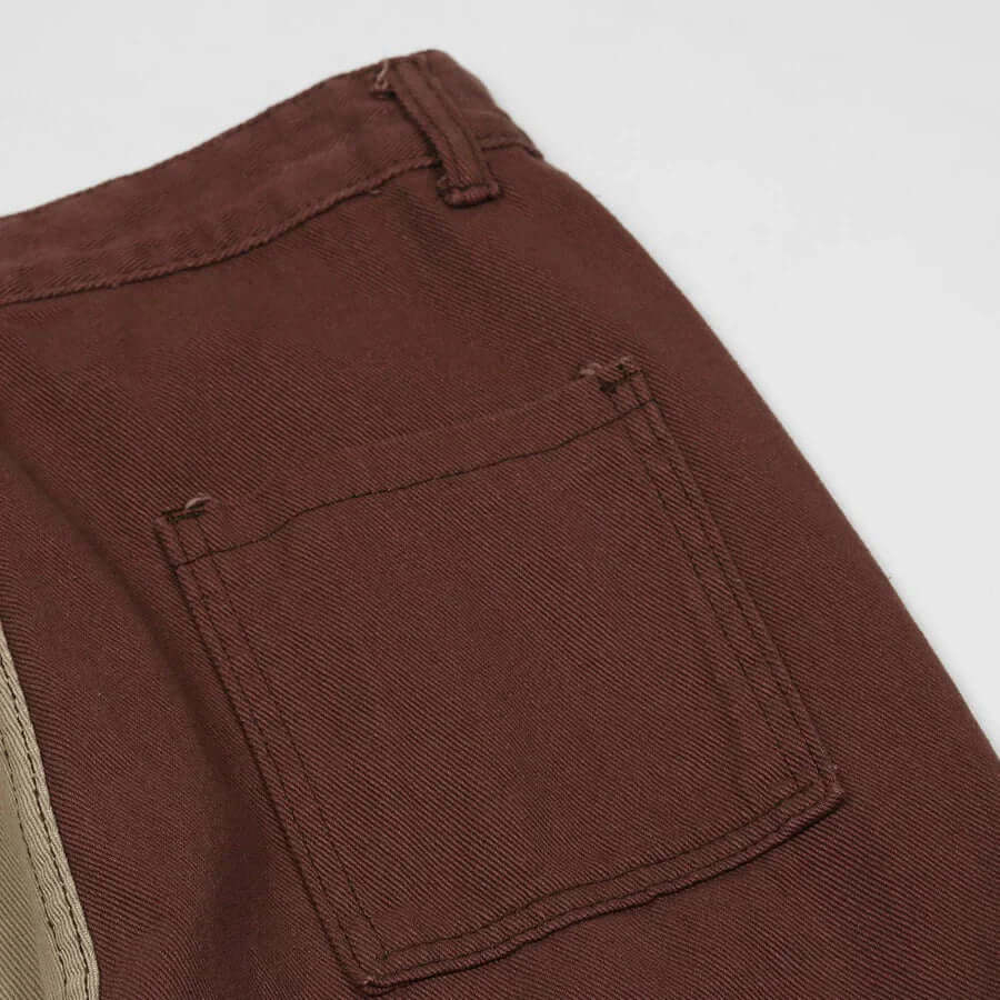 Kenton - Two-coloured trousers with straight cut and panels-DESTINY