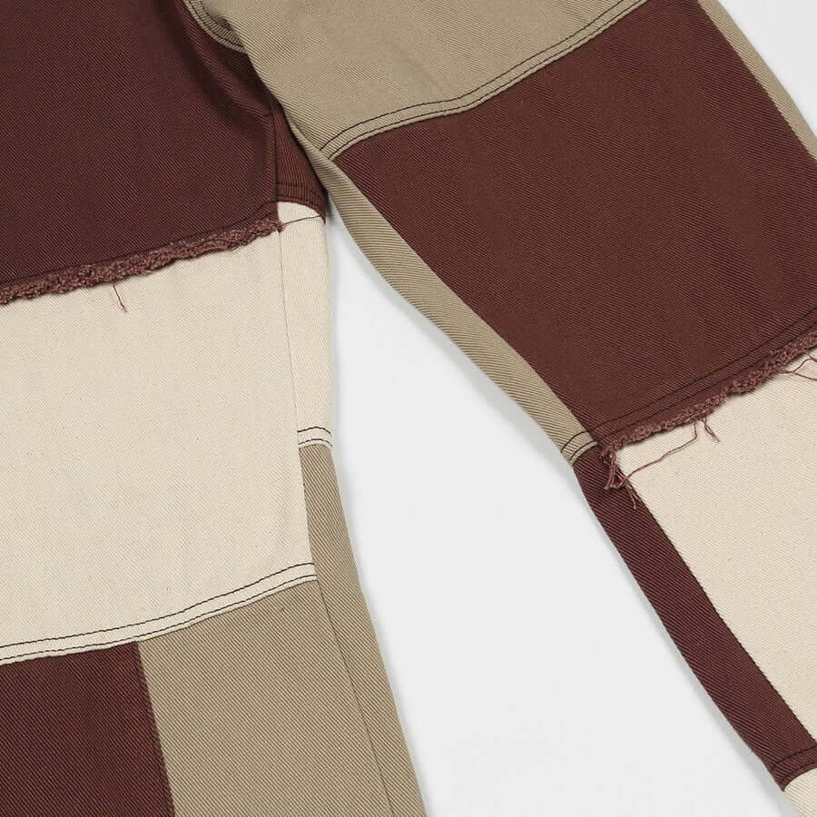 Kenton - Two-coloured trousers with straight cut and panels-DESTINY