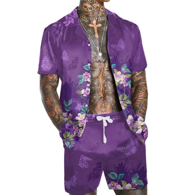 Men's Casual Short Sleeve Shirt Set 70933751L-DESTINY