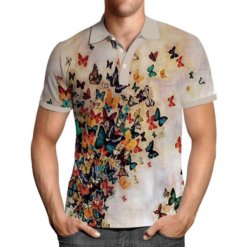 Men's Polo Shirt Printed Short Sleeve Lapel T-Shirt 45756893L-DESTINY