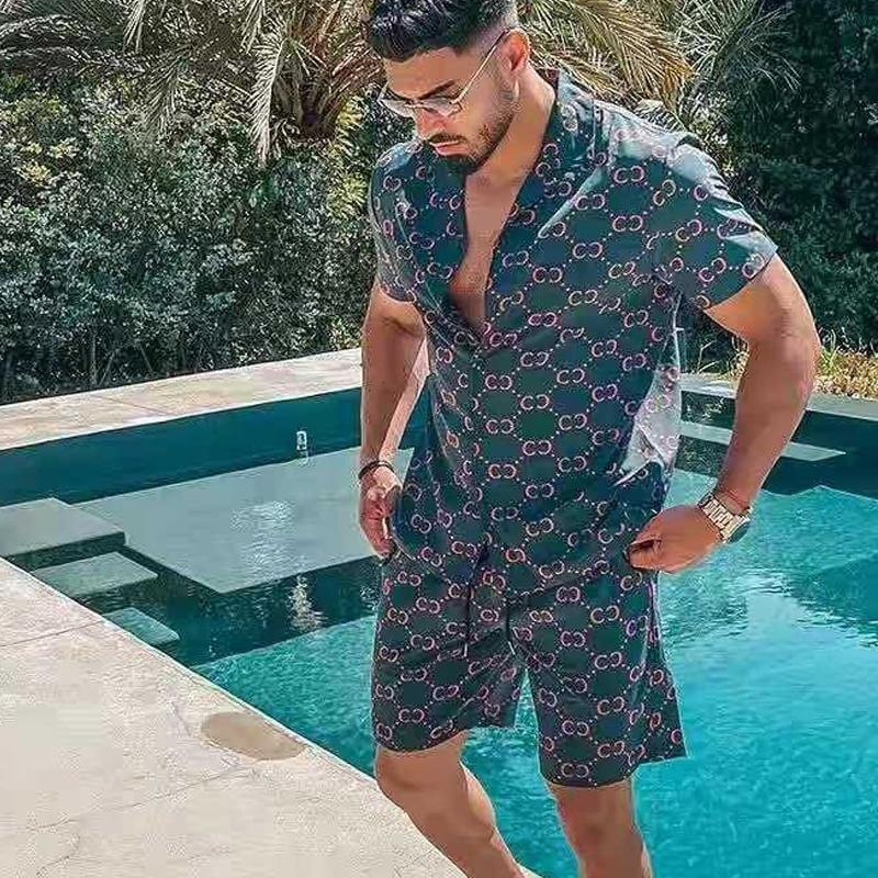 Quick-dry Printed Shirt Set 83392684L-DESTINY