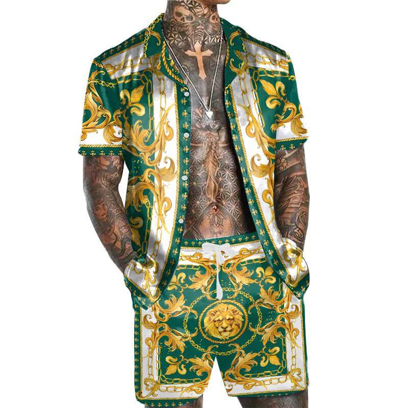 Men's Casual Short Sleeve Shirt Set 31954411L-DESTINY