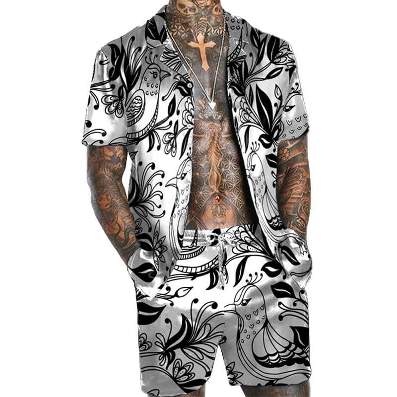 Men's Hawaiian Matching Set Summer Beach Two Piece Outfits 06122175L-DESTINY
