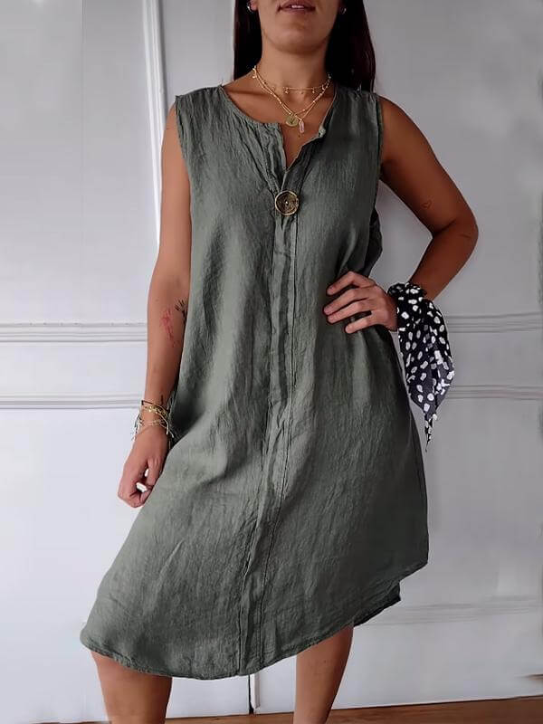 Brielle | Elegant sleeveless dress with V-neck-DESTINY