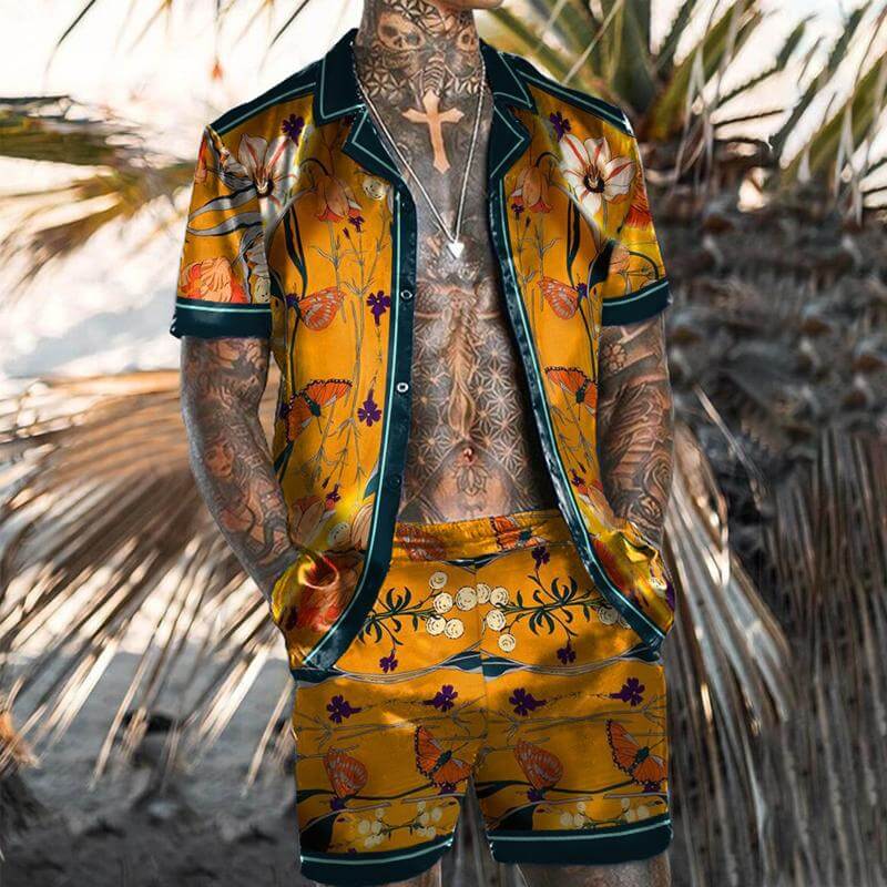 Men's Hawaiian Matching Set Summer Beach Two Piece Outfits 47794034L-DESTINY