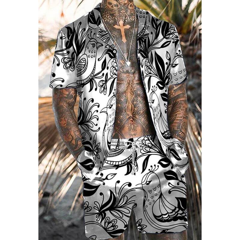 Men's Hawaiian Matching Set Summer Beach Two Piece Outfits 06122175L-DESTINY
