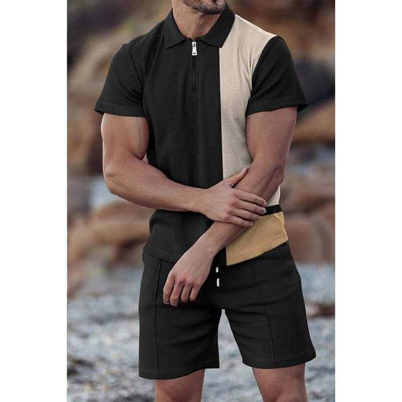 Men's Casual Set Polo Collar Short Sleeve Set 40749978L-DESTINY