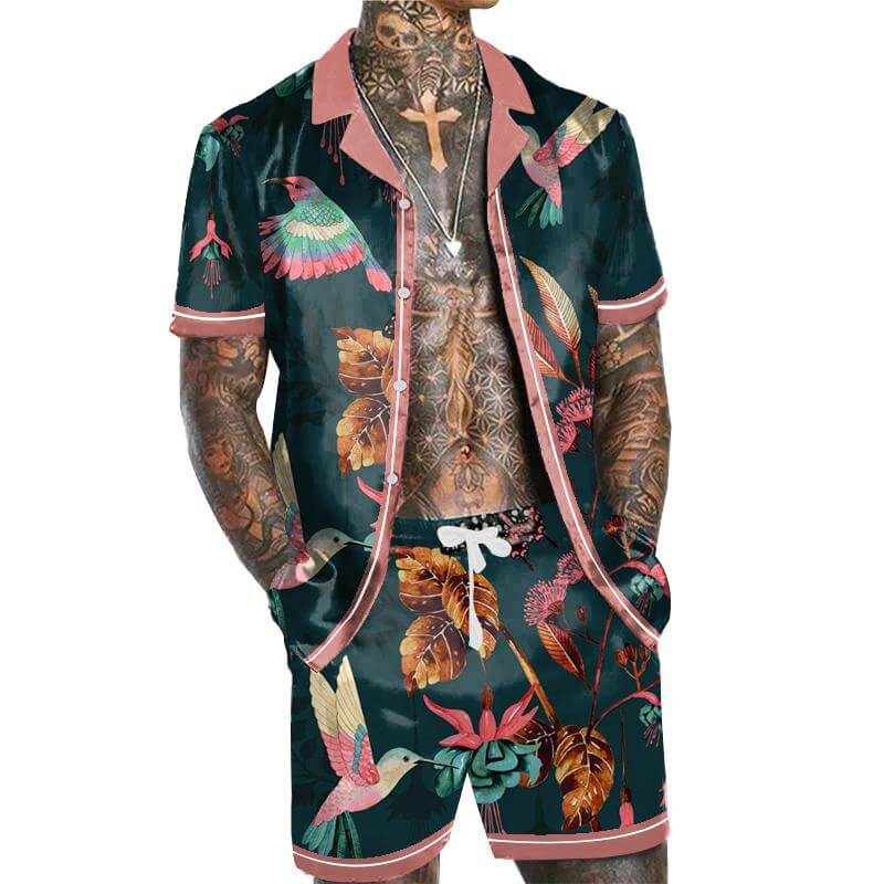 Men's Casual Short Sleeve Shirt Set 20750807L-DESTINY