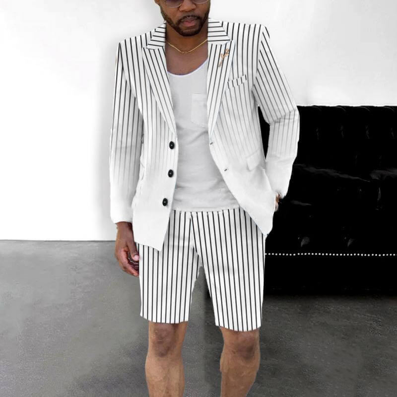 Men's Casual Gradient Suit Shorts Set 74991083L-DESTINY