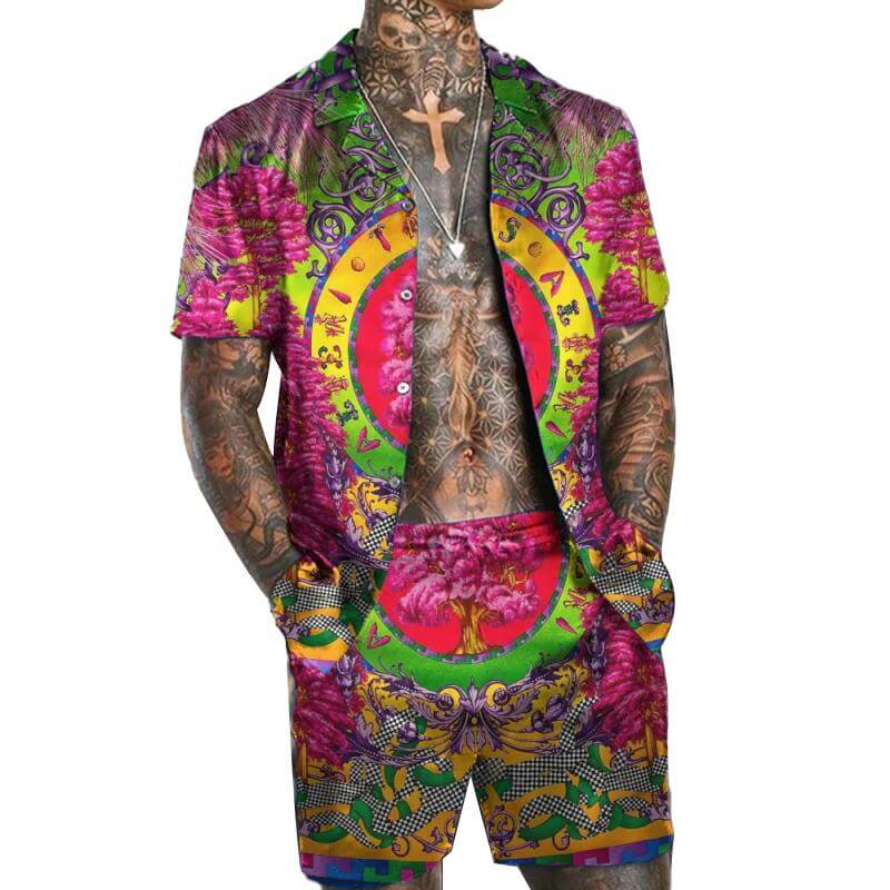 Men's Hawaiian Matching Set Summer Beach Two Piece Outfit 63819133L-DESTINY