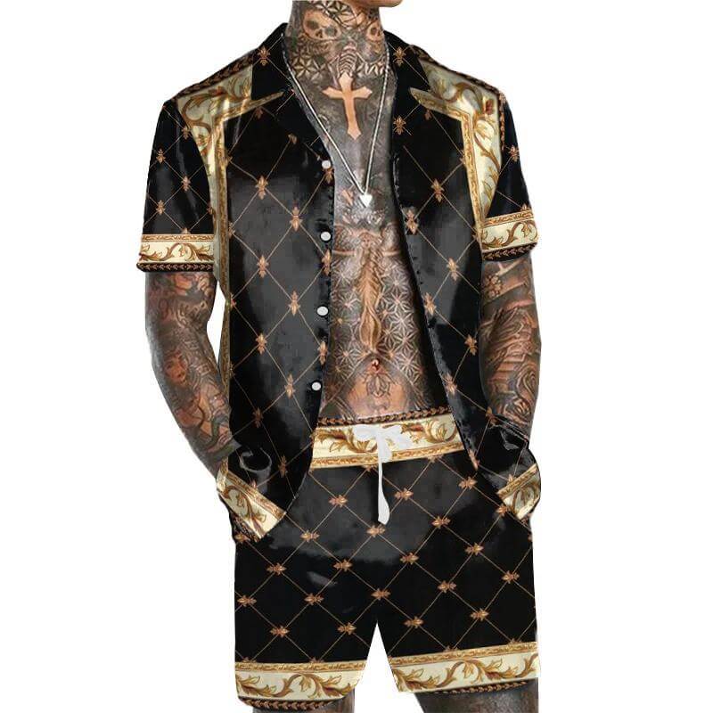 Men's Casual Short Sleeve Shirt Set 17928594L-DESTINY