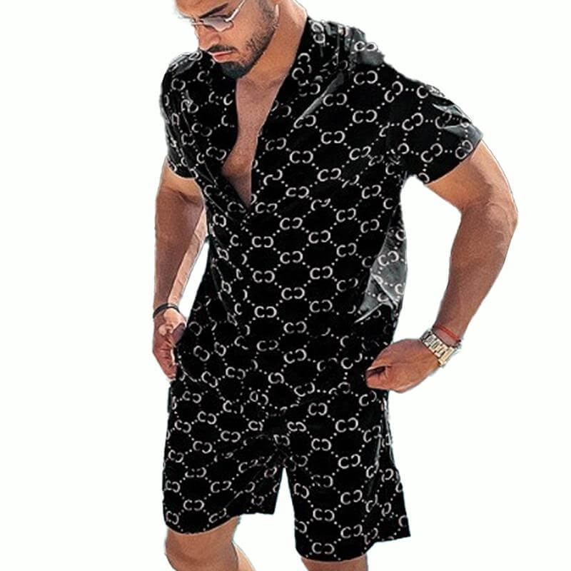 Quick-dry Printed Shirt Set 83392684L-DESTINY