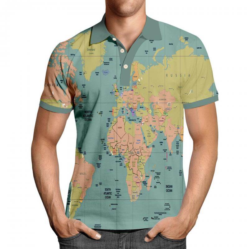 Men's Polo Shirt Printed Short Sleeve Lapel T-Shirt 68022937L-DESTINY