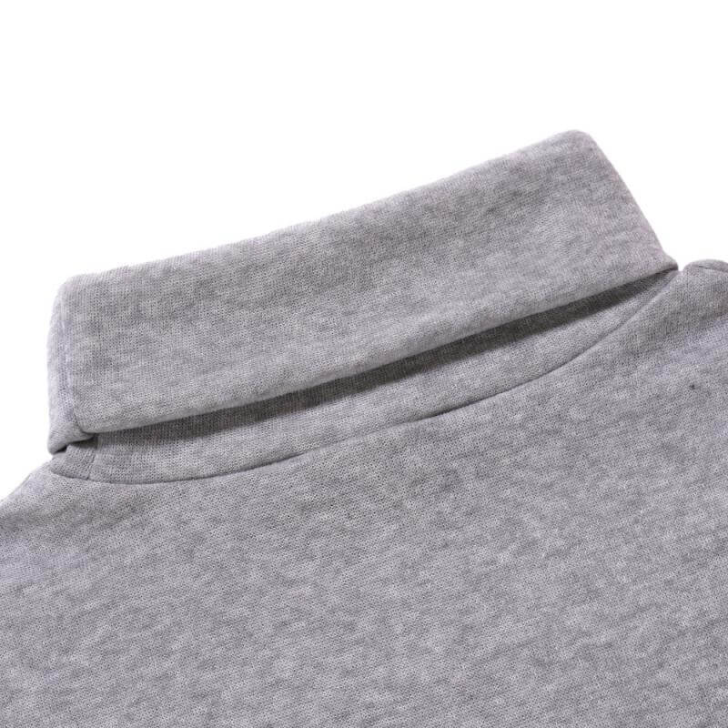 Men's Solid Color Fleece Pullover Turtleneck T-shirt Bottoming Shirt 08258439L-DESTINY