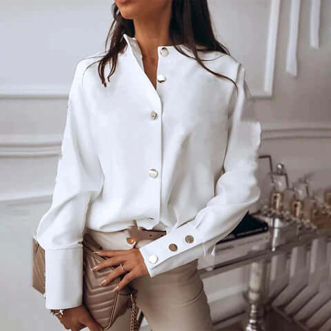 Daphne - Buttoned long sleeve blouse-DESTINY