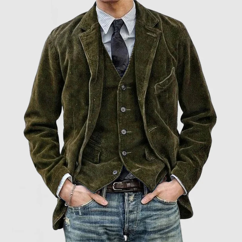 Corduroy lapel jacket-DESTINY