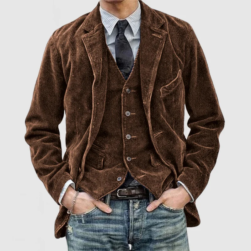 Corduroy lapel jacket-DESTINY