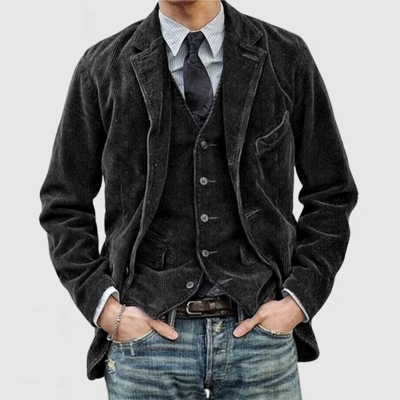 Corduroy lapel jacket-DESTINY