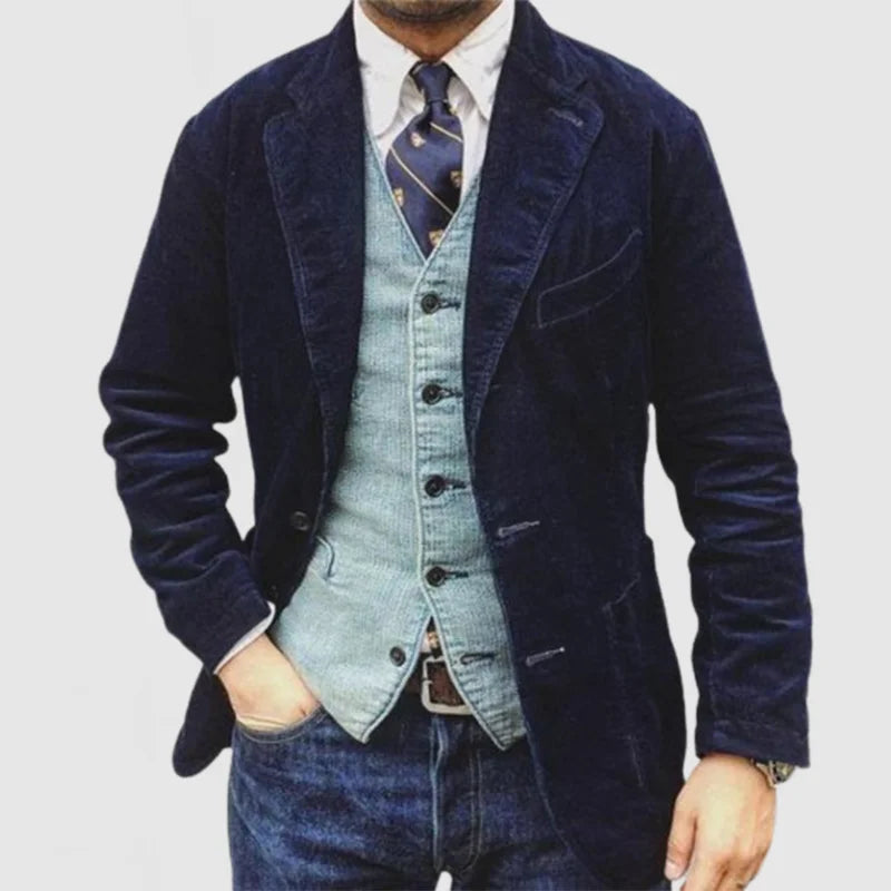 Corduroy lapel jacket-DESTINY